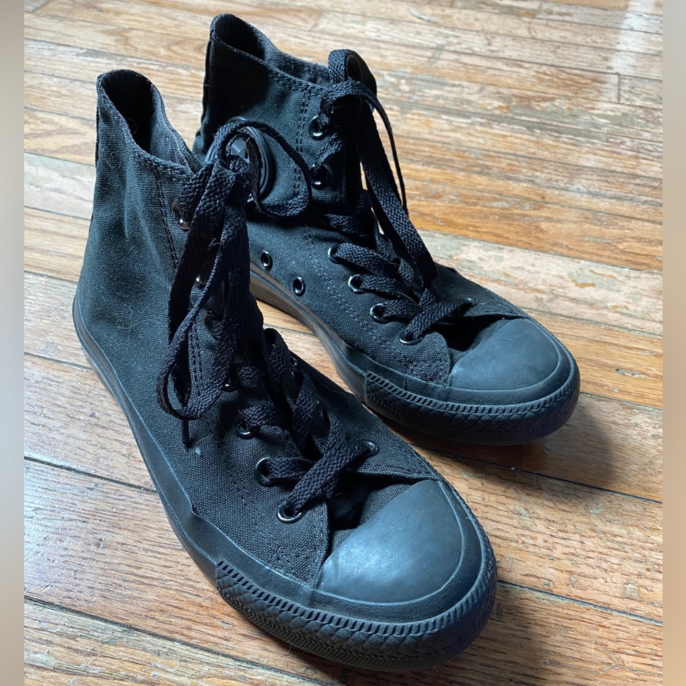 Black Monochrome High Top Converse Chuck Taylors Size 6.5/7 Women's